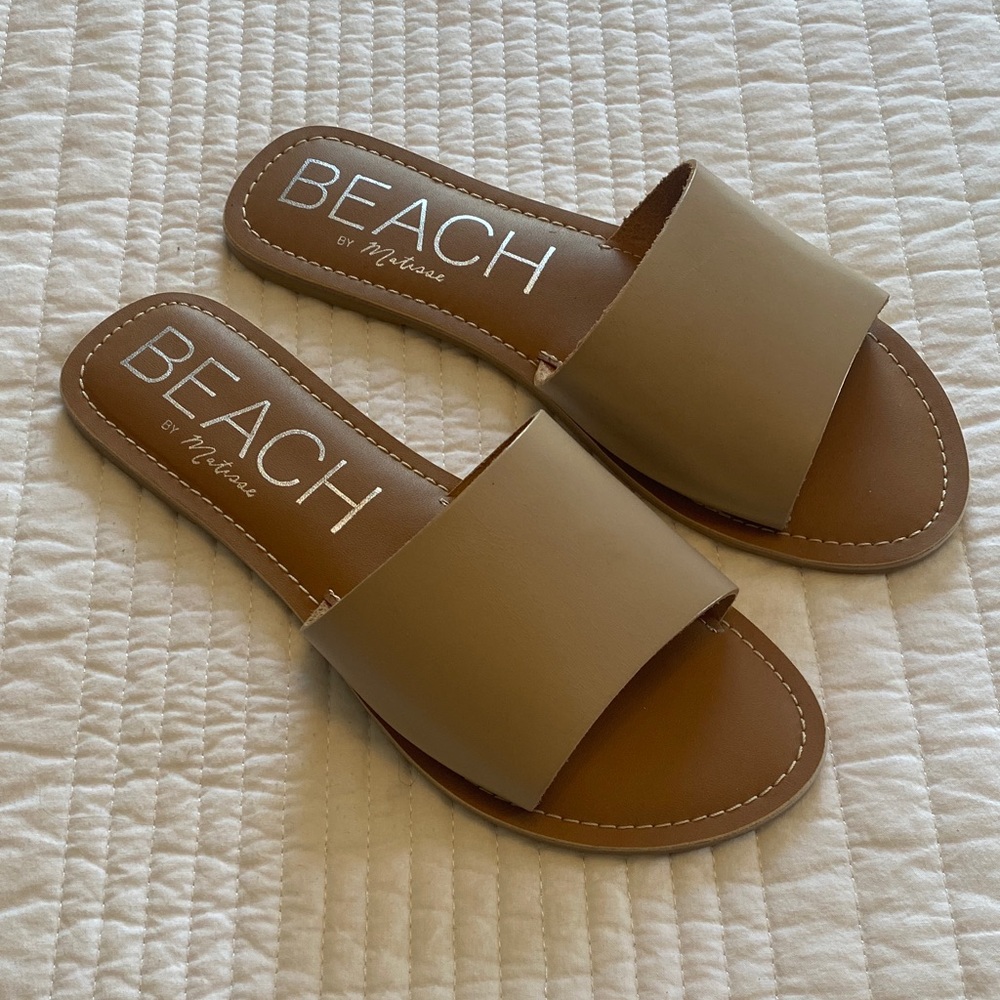 Matisse Beige Slide Sandals